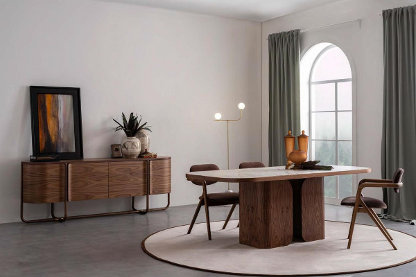 Large Dining Room Set Luxury Dining Table 4x Chairs Sideboard Dresser Mirror