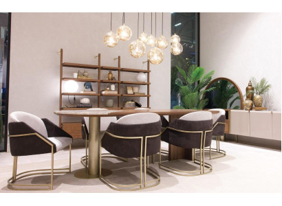 Dining table with 6 chairs, luxury dining room furniture, dining room set, 7-piece set
