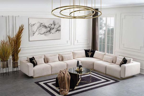L-shape living landscape luxury sofa living room couch modern furnishings
