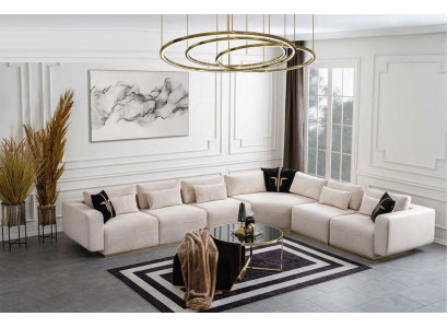 L-shape living landscape luxury sofa living room couch modern furnishings