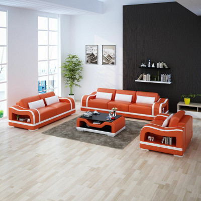 Leather sofa couch living area 3+2+1 seater suite design modern sofa G8030D