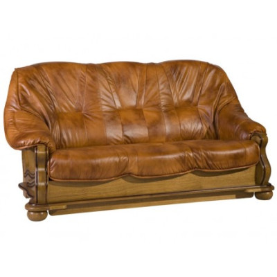 Antique Style Leather Sofa Set 3+2+1 Seater Italian Leather Upholstery