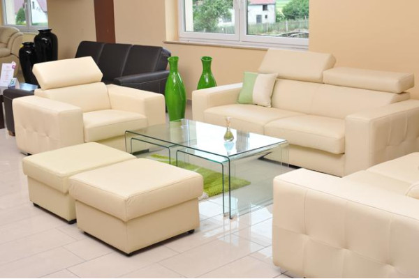 Genuine Leather Sofa Couch Sofa Set 3+2 Seating Modern Design Upholstered Set