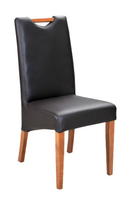 Design armchair upholstery set 4x chair wood 100% leather chairs restaurant dining room