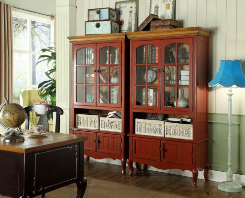 Luxury cabinet wood furniture cabinets showcase shelf filing cabinet glass cabinet antique