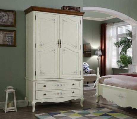 Country style wardrobe design furniture cabinets bedroom white wardrobe new