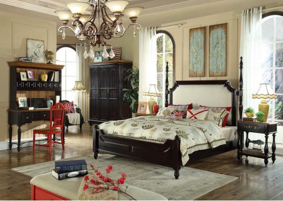 Bedroom country house style wood furniture complete set group beds bed new