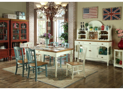 Designer dining room furniture 8-piece set table chairs dresser sideboard group suite