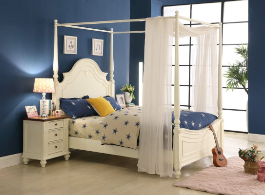 Canopy Bed 3-piece Set Bedroom Beds 3-piece Set Country Furniture Nightstand
