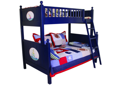 Classic children's bed, bunk bed, blue loft bed, play bed, children's bed, bunk bed.