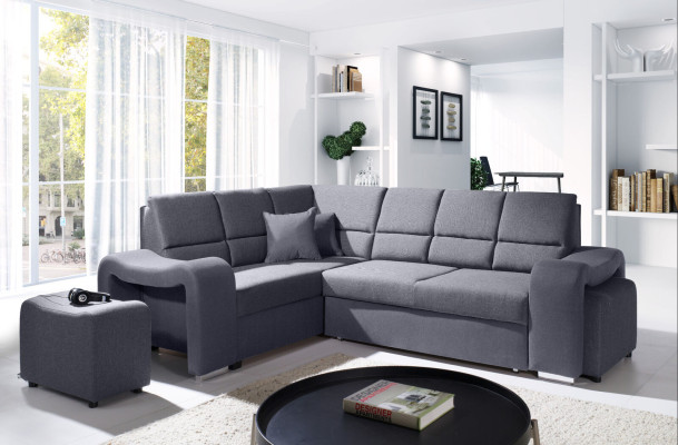 Sofa Sleeper Sofa Designer Sofa with Bed Function + Storage Compartment Corner Sofa Couch NEW!