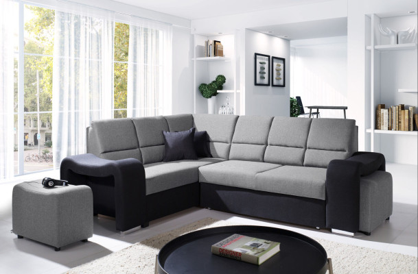 Sofa Sleeper Sofa Designer Sofa with Bed Function + Storage Compartment Corner Sofa Couch NEW!