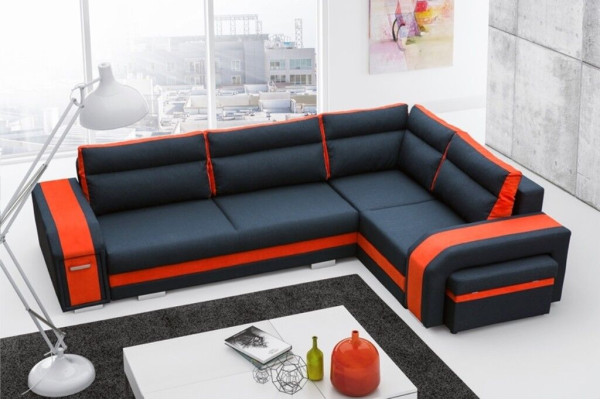 Sofa Sleeper Designer Sofa with Bed Function + Bed Box Corner Sofa Couch (New)