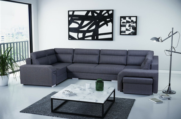 XXL living area corner sofa couch upholstery set designer U-shape corner new