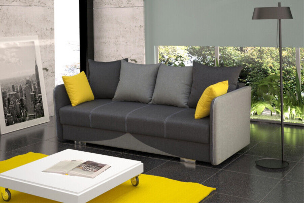 Sofa bed fold-out couch 3-seater sleeping function + storage box couch sofa fold-out sofa