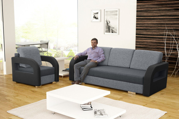 Sleeper Sofa Foldable Couch 3-Seater Sleeping Function + Storage Box Couch Design Sofa