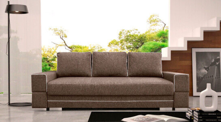 Sofa bed with folding couch, 3-seater, sleeping function + storage box, couch sofa, folding sofa