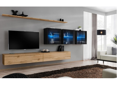 Wall unit 340cm luxury furniture wall cupboard modern complete wall shelf design