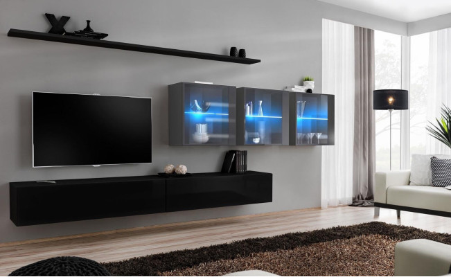 7-piece living room wall unit modern living room furniture TV stand design wall shelves complete