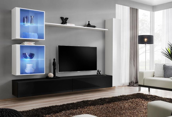 Wall unit set white wall cabinet complete TV stand wall shelf living room furniture