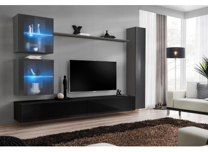 6-piece living room set luxury wall unit furniture designer 3x wall cabinet TV stand