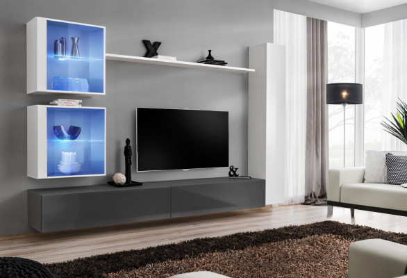 White living room wall unit set TV stand designer furniture wall cabinet sideboard