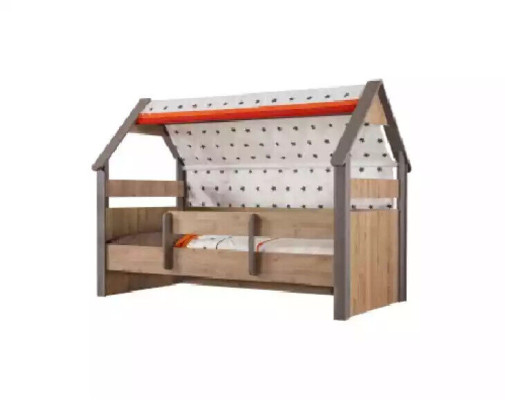 Children's furniture bedroom set brown bed frame 6-piece wood set