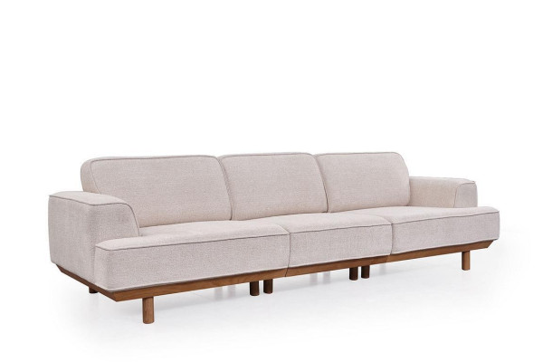 White upholstered sofa living room 4-seater luxurious couch designer furniture