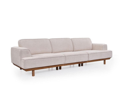 White upholstered sofa living room 4-seater luxurious couch designer furniture