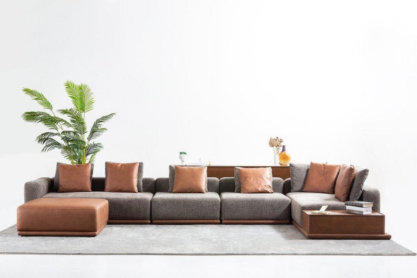 Upholstered sofa corner set corner sofa L-shape fabric sofa couch modern sofa gray