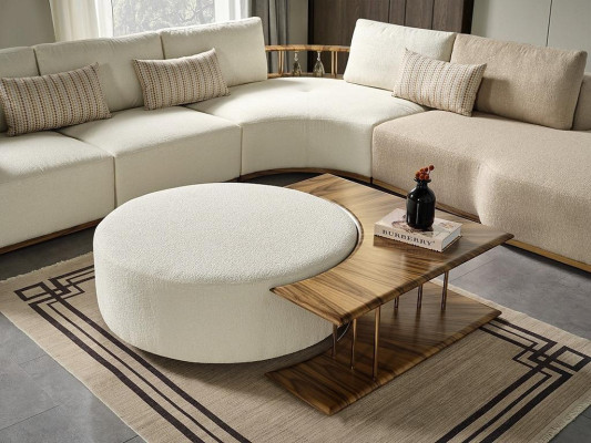 White corner sofa modern living room furniture designer couch textile sofa 2-piece