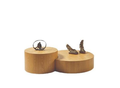 Light brown coffee table, set of 2 round tables, designer coffee table, side table