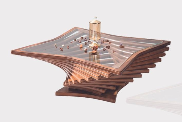 Exclusive Golden Coffee Table Living Room Side Table Noble Glass Table