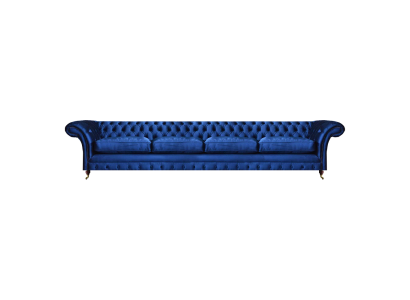 Luxury Modern Seating Furniture Sofa Four-Seater Couch Blue Chesterfield Living Room