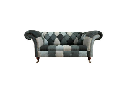 Multicolored luxury sofa two-seater couch living room textile furniture seating Chesterfield