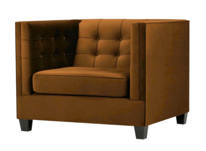 Modern Chesterfield Armchair Textile Fabric Brown Creative Furniture Living Room Brown