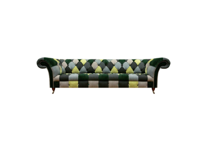 Modern sofa four-seater multicolor living room couch seating furniture textile Chesterfield
