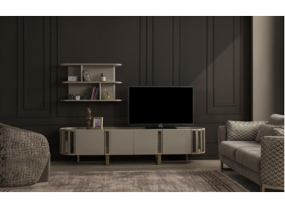 Wall unit, TV lowboard, shelf set, TV stand, sideboard, chest of drawers, living room