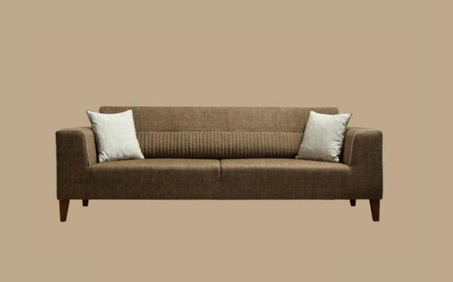 3+1 Seat Upholstered Sofa Set Upholstered Furniture Brown Fabric