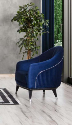 Sofa set 3+3+1 seat sofas upholstery couches wood grey blue velvet