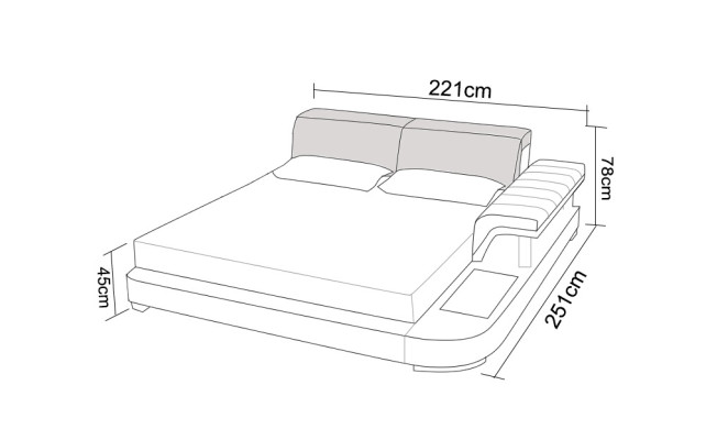 Luxury Multifunction Waterbed Double Bed Water Beds Upholstery 200x200 + USB