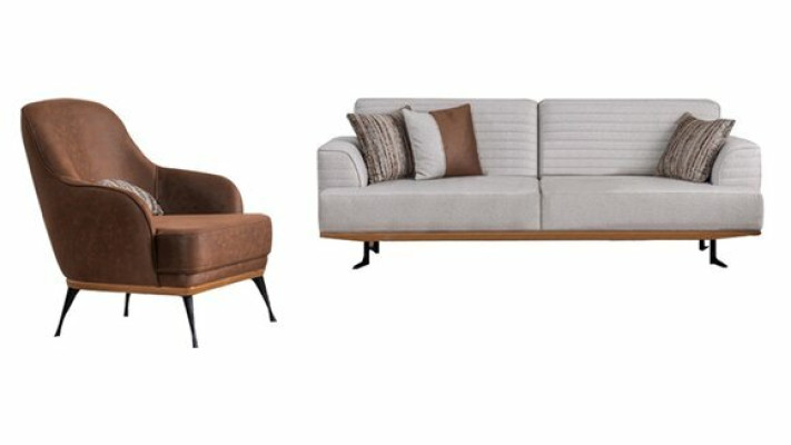 Luxury 2-piece sofa set with a three-seater sofa and armchair for the living room