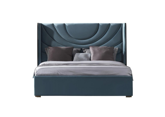 Beautiful double bed with upholstered headboard in a modern style