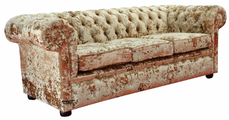 Designer living room sofa - textile velvet fabric cover - classic couch