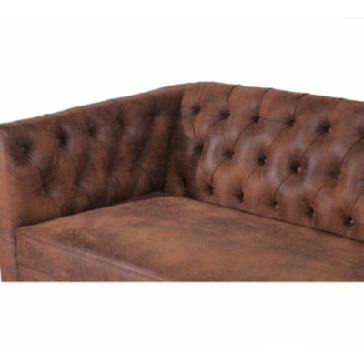 American style Chesterfield sofa couch leather upholstery brown three-seater