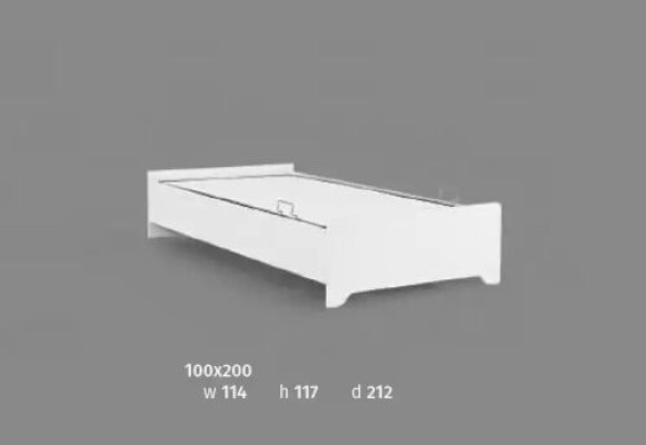 Wooden bed 100x200 single white youth bed in children's room bed frame