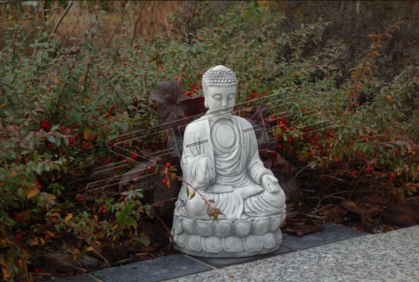 Buddha sculpture with a stone look. Large sculpture for garden and living area 30cm