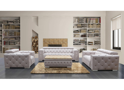Couch Set Upholstery Leather Design Chesterfield Sofa Set 3+2 Seater New