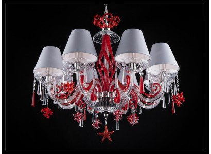 Chandelier Antique Style Red Light Ceiling Lamps Luster Lamp Crystal Design