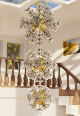 Ceiling Lamp Hanging Pendant Light Lustre Chandelier Elite Bohemia Flower New